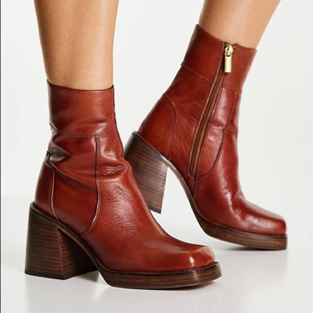 ASOS Region leather platform boots
